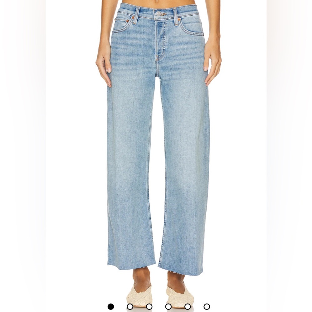 RE/DONE Mid Rise Wide Leg Crop Jeans